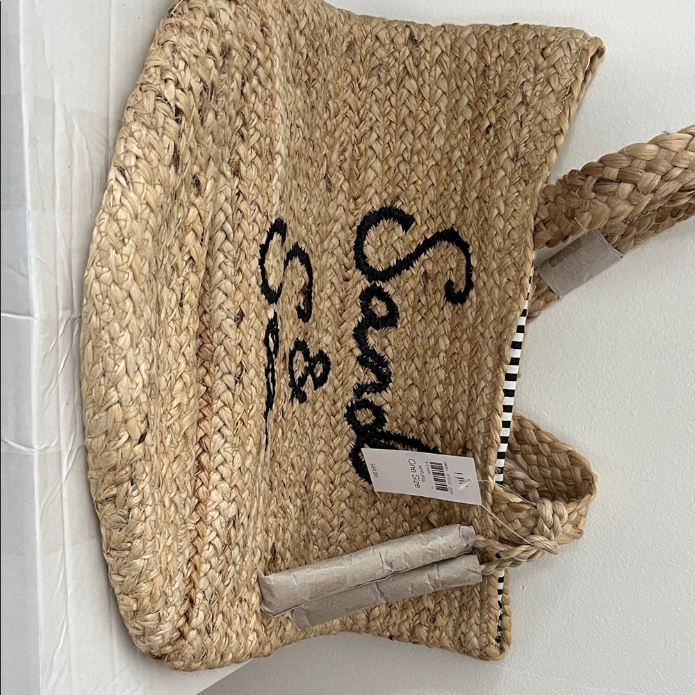 Tan Woven Tote Bag